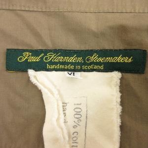 Paul Harnden Shoemakers シャツ 長袖 バンドカラー コットン 大きいサイズ XL ブラウン