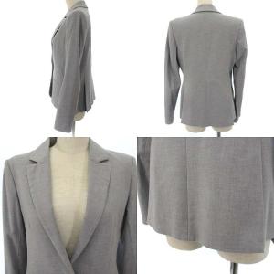 Theory パンツスーツ セット テーラード ジャケット スラックス パンツ コットン グレー 4 2 YGT