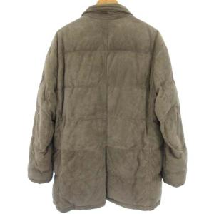 Ermenegildo Zegna スエード ダウンジャケット ラムレザー 羊革 グースダウン グレージュ系 56 XL位 アウター GY01