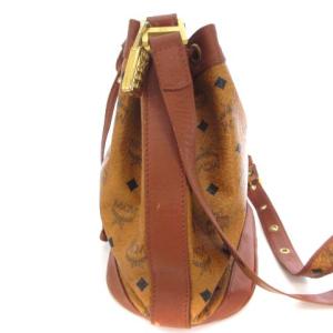 MCM ヴィセトス柄 巾着型 ショルダーバッグ 総柄 レザー ブラウン