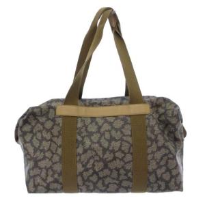 YVES SAINT LAURENT ボストンバッグ ジラフ柄 総柄 レザー PVC カーキ カバン 鞄 YGT