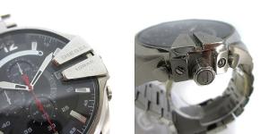 DIESEL DZ-4308 MEGA CHIEF メガチーフ 腕時計 アナログ クォーツ クロノグラフ デイト SS 黒文字盤 シルバーカラー