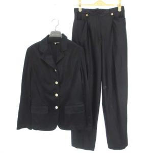 セットアップ スーツ テーラード ジャケット パンツ ロゴ 刺繍 ブラック 黒 L YGT