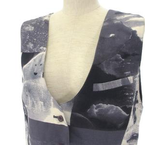 Christian Dior SPORTS ヴィンテージ 総柄 ベスト ジレ 国内正規 白くま L グレー YGT