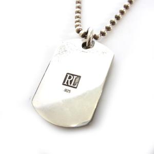 RALPH LAUREN ロゴ ドッグタグ ネックレス 925 ボールチェーン ホース 黒 ブラック シルバー