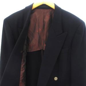LANVIN テーラードジャケット ダブル ウール カシミヤ混 金ボタン 紺 ネイビー S GY01