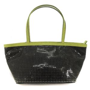 FENDI ハンドバッグ パイソン レザー ロゴ ライトグリーン ブラック