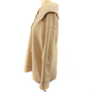 CLANE ビックカラートップス スウェット トレーナー 長袖 12105-1282 無地 コットン ベージュ 1 S位