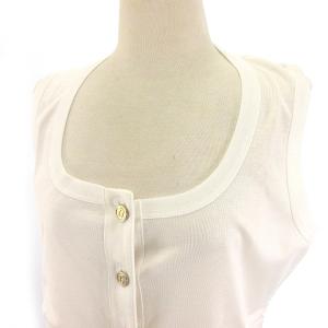 DOLCE&GABBANA ニット ベスト ロゴ入りボタン コットン 48 M 白 ホワイト YGT