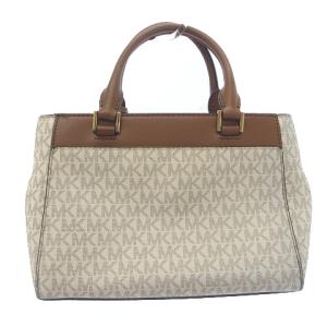 MICHAEL KORS 2way ハンドバッグ ロゴ 総柄 レザー ブラウン ホワイト 鞄