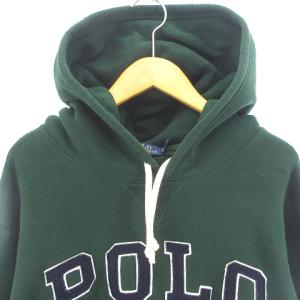 POLO RALPH LAUREN パーカー プルオーバー ロゴ 裏起毛 コットン グリーン 緑 S