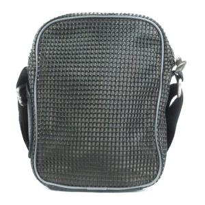 DIESEL ショルダーバッグ ミニ メッシュ リップストップ レザー 黒 ブラック 鞄 GY01
