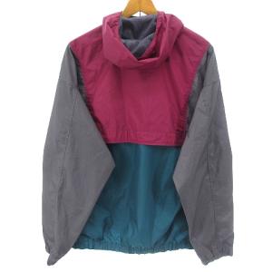Columbia マウンテンパーカー シェルジャケット プルオーバー XM3290 ナイロン M 紫 パープル グレー 緑 グリーン GY01