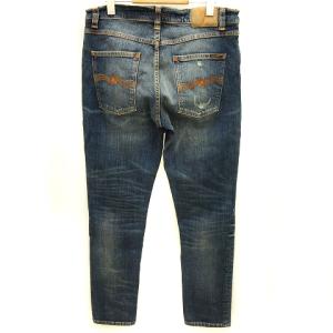 Nudie Jeans デニムパンツ ジーンズ ジッパーフライ ダメージ コットン インディゴブルー 青系 W31 M位 GY01