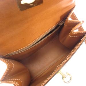 CELINE 2way マカダム ハンドバッグ ショルダー レザー PVC ブラウン 茶 鞄