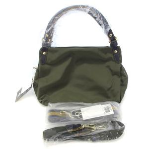 russet タグ付き RUZ1021121A0001 2way カラーハンドル トートバッグ ショルダーバッグ ナイロン カーキ 鞄