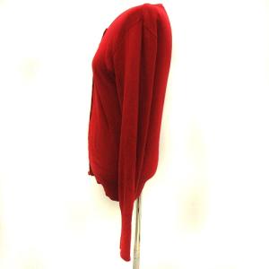 agnes b. カーディガン 金ボタン 無地 コットン 赤 レッド 3 L位