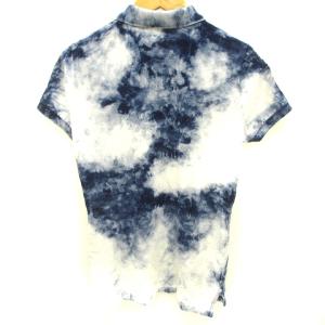 POLO RALPH LAUREN ポロシャツ 半袖 ロゴ刺繍 ポニー コットン 青 ブルー 白 ホワイト M