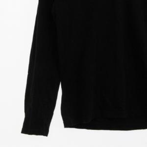 EMPORIO ARMANI Tシャツ カットソー 長袖 Vネック ロゴ プリント コットン混 黒 ブラック M トップス GY01
