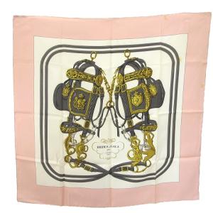 BRIDES de GALA 式典用馬勒 カレ90 シルク100% スカーフ ピンク