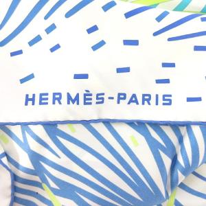 HERMES カレ90 スカーフ 花火 PLUIE DE ETINCELLE シルク YGT ホワイト
