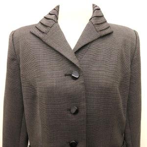 Leilian スカートスーツ ジャケット 無地 ウール シルク混 13 XL位 YGT