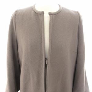 M'S GRACY コート ノーカラー 花柄レース ウール 茶系 ブラウン系 38 M位 YGT