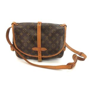 LOUIS VUITTON モノグラム ソミュール30 ショルダーバッグ M42256 AR8907 両開き ブラウン YGT