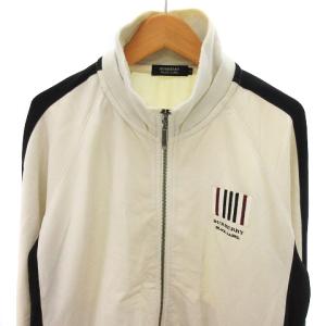 BURBERRY BLACK LABEL BMV78-804-02 サイドライントラックジャケット ジップアップ ロゴ 刺繍 白 ホワイト 3 L位 GY01