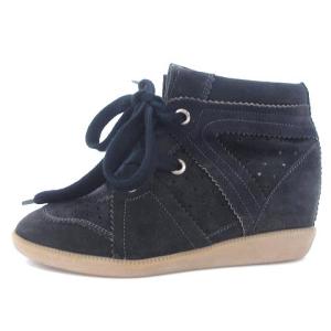 ISABEL MARANT スニーカー スエード ミッドカット ブラック 黒 36 23.0cm 靴 シューズ GY04