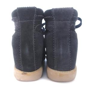 ISABEL MARANT スニーカー スエード ミッドカット ブラック 黒 36 23.0cm 靴 シューズ GY04
