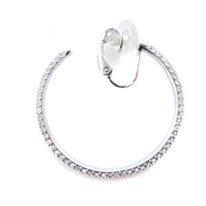 SWAROVSKI イヤリング ラウンド ラインストーン シルバーカラー アクセサリー GY04