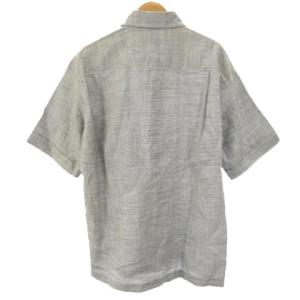 LANVIN COLLECTION コレクション ジップシャツ 半袖 リネン ライトグレー L WY