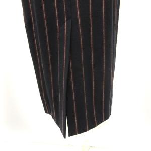 INCOTEX スカート タイト ストライプ ジップアップ ウール 紺 ネイビー 赤系 レッド系 マルチカラー 40 M位