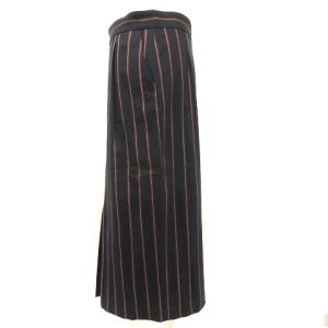 INCOTEX スカート タイト ストライプ ジップアップ ウール 紺 ネイビー 赤系 レッド系 マルチカラー 40 M位