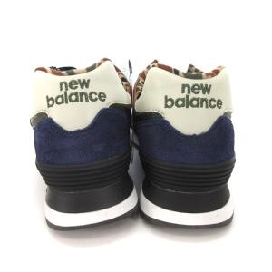 New Balance ML574HVA スニーカー スエード 裏地迷彩 24.5cm ネイビー