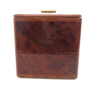 HERMES Hロゴ ジュエリーボックス ケース 小物入れ ウッド ブラウン