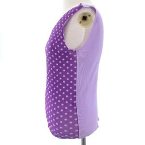 PLEATS PLEASE ISSEY MIYAKE イッセイミヤケ カットソー ノースリーブ ドット 水玉 パープル 紫 03 L位