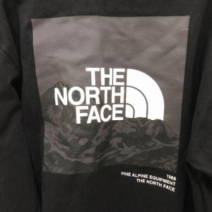 THE NORTH FACE Tシャツ NT32344 長袖 プリント ロゴ コットン 黒 ブラック XL