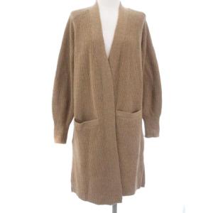 ロングカーディガン ウール 羽織り ベージュ S ECS