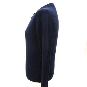 POLO RALPH LAUREN クルーネックカーディガン 長袖 ワンポイント ロゴ刺繍 紺 ネイビー S トップス ECS