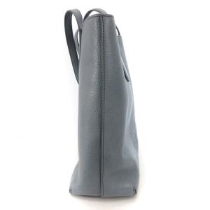 HIROFU トートバッグ ライトブルー ロゴ押印 レザー 水色 ライトブルー 鞄 カバン