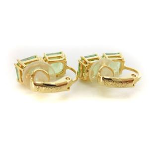 SWAROVSKI イヤリング ゴールドカラー 金色 緑系 グリーン系 ストーン ロゴ アクセサリー