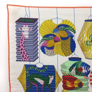 HERMES 23SS カレ45 ガヴロッシュ スカーフ ランタン 風船 帽章 シルク マルチカラー