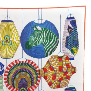 HERMES 23SS カレ45 ガヴロッシュ スカーフ ランタン 風船 帽章 シルク マルチカラー