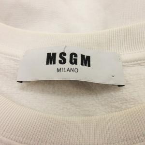 MSGM トレーナー スウェットシャツ 薄手 長袖 ロゴ プリント コットン 白 ホワイト S トップス GY01
