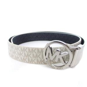 ベルト ロゴ シルバー金具 PVC ホワイト