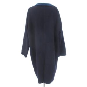 Leilian ウールコート ボタンフライ ブラック 黒 13+ XL位 大きいサイズ GY22