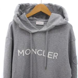MONCLER FELPA CON CAPPUCCIO 23SS ロゴ パーカー スウェット 刺繍 グレー