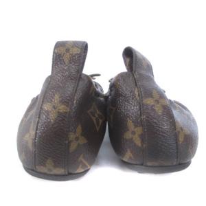LOUIS VUITTON SC0156 バレエ シューズ モノグラム リボン エナメル ブラウン 茶 36 1